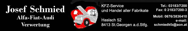 Firmenlogo Schmied KFZ - Audi Alfa Fiat Verwertung